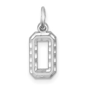 Sterling Silver, Varsity Collection, Small D/C Pendant, Number 0